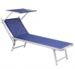 TUMBONA JARDÍN ALUMINIO CAMA CON PARASOL COLOR AZUL 181X64 X 57/78 (ALT.) CM.