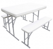 Conjunto plegable mesa + 2 bancos